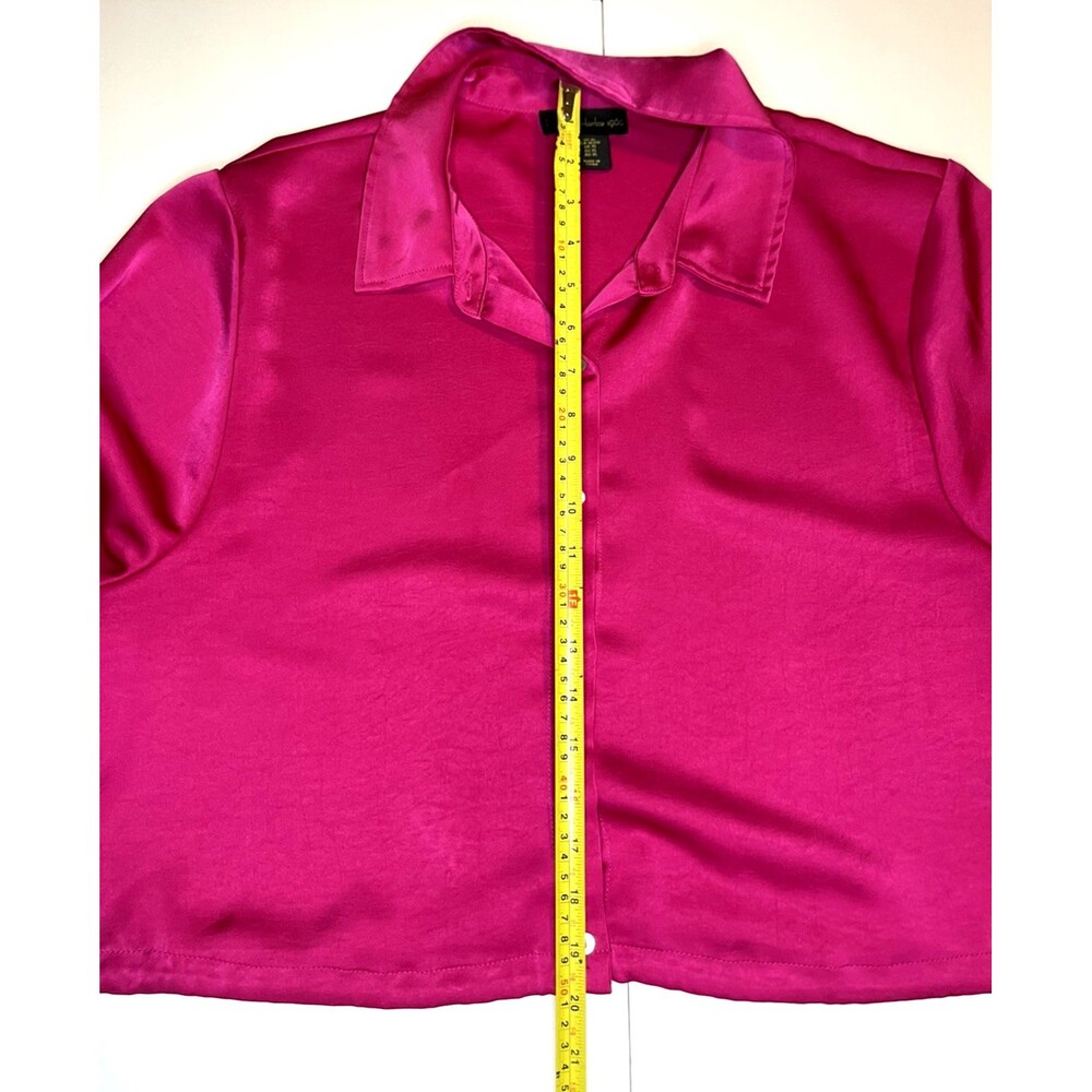 House Of Harlow 1960 Size XL Satin Crop Top Wide Leg Pants Set Hot Pink Stylish - Picture 13 of 16